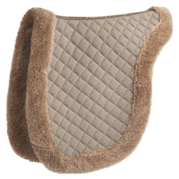 Cream Tweed Saddle Pad with Suede Trim